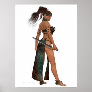 Blackthorn Woman Warrior Print Poster