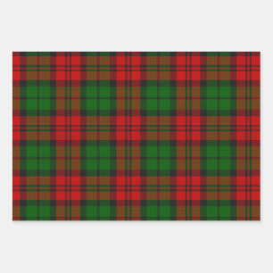 Blackwatch Campbell Tartan Red Green Kariert Geschenkpapier Set