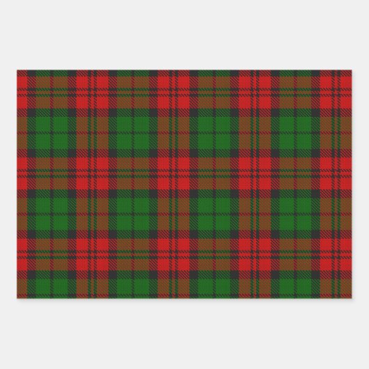 Blackwatch Campbell Tartan Red Green Kariert Geschenkpapier Set (Vorderseite)