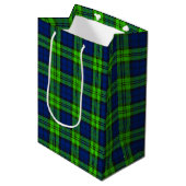 Blackwatch Kariert Tartan Mittlere Geschenktüte (Vorderseite Schrägansicht)