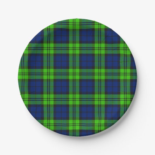 Blackwatch Kariert Tartan Pappteller (Vorderseite)