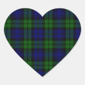 Blackwatch Tartan Campbell Clan Herz-Aufkleber (Vorderseite)