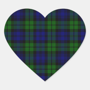 Blackwatch Tartan Campbell Clan Herz-Aufkleber