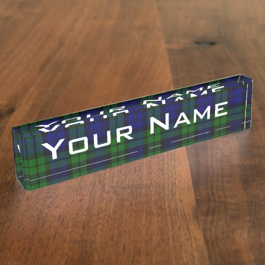 Blackwatch Tartan Campbell Clan Namensplakette (Seite)