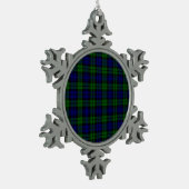 Blackwatch Tartan Campbell-Clan Schneeflocken Zinn-Ornament (Links)
