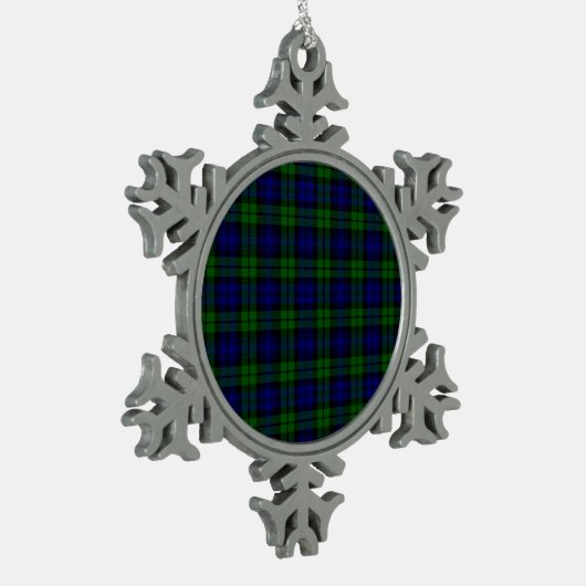 Blackwatch Tartan Campbell-Clan Schneeflocken Zinn-Ornament (Links)