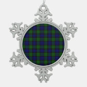 Blackwatch Tartan Campbell-Clan Schneeflocken Zinn-Ornament (Vorderseite)