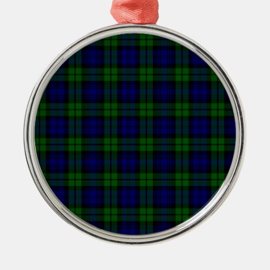 Blackwatch Tartan Campbell-Clan Silbernes Ornament (Vorne)