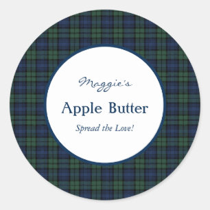 Blackwatch Tartan Kariert Jam Jar Labelsl Runder Aufkleber