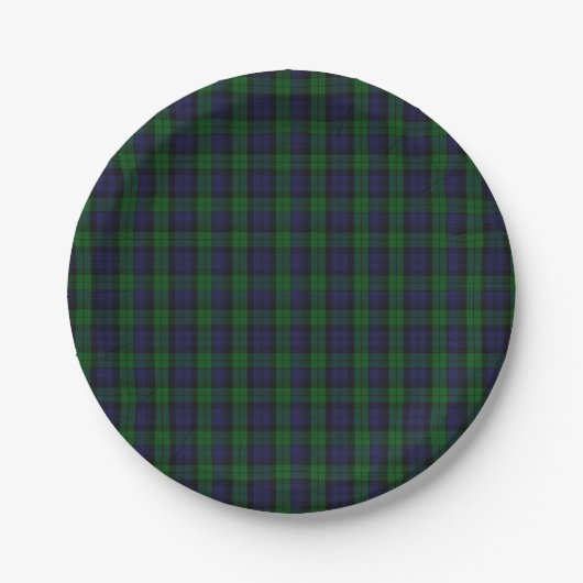 Blackwatch Tartan Pappteller (Vorderseite)