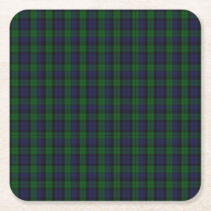 Blackwatch Tartan Rechteckiger Pappuntersetzer