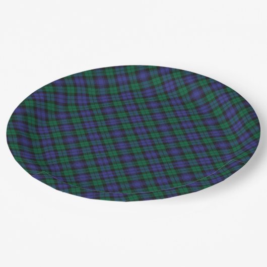 Blackwatch Tartan Royal Scottish Kariert Pattern Pappteller (Schrägansicht)