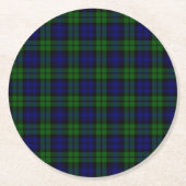 Blackwatch Tartan Runder Pappuntersetzer (Vorderseite)