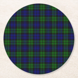 Blackwatch Tartan Runder Pappuntersetzer