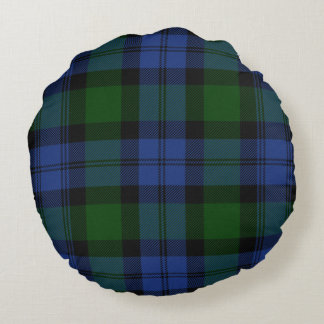 Blackwatch Tartan und Polignac Toile Rundes Kissen