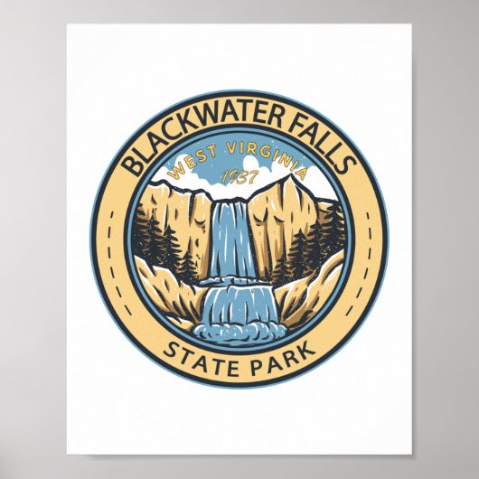 Blackwater Falls Staat Park West Virginia Abzeiche Poster (Vorne)