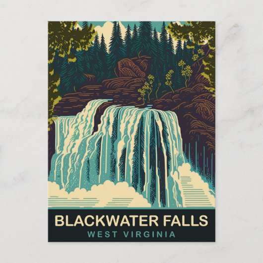 Blackwater Falls, West Virginia, Travel Postkarte (Vorderseite)