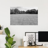 Blackweir Felder, Bute Park, Cardiff. (B&W) Poster (Heimbüro)