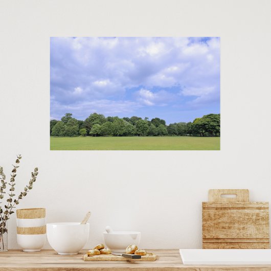 Blackweir Fields. Bute Park, Cardiff, Wales. Poster (Küche)