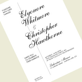 BlackWhite Elegant Modern Calligraphy Wedding Einladung