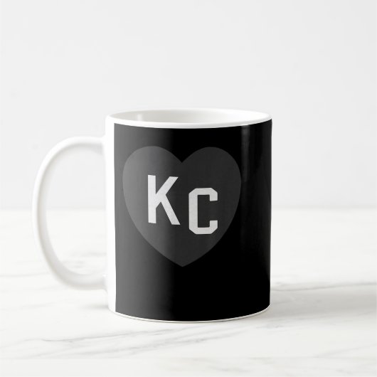 BlackWhite KC 2 Letter Kc Liebe Kc Herz KC (Kansas Kaffeetasse (Links)
