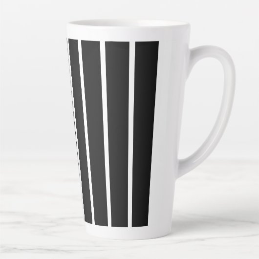 BlackWhite Lines Große Latte-Tasse Milchtasse (Rechts)
