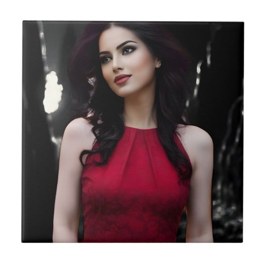 BlackWhiteRed ceramic tile Fliese (Vorderseite)