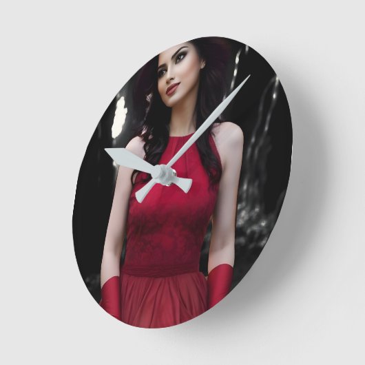 BlackWhiteRed wall clock Runde Wanduhr (Winkel)