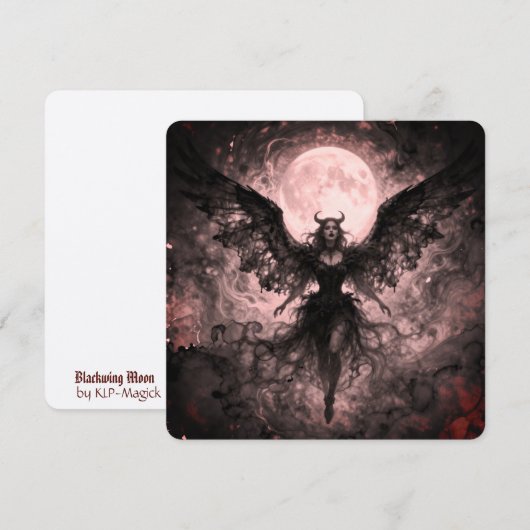 Blackwing Moon - AI Fantasy Digital Art Print (Vorne/Hinten)