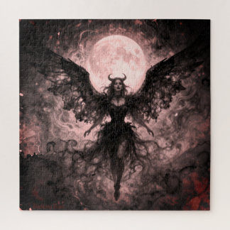 Blackwing Moon - AI Fantasy Digital Art Print Puzzle