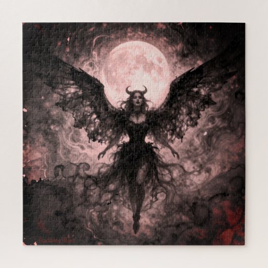 Blackwing Moon - AI Fantasy Digital Art Print Puzzle (Vertikal)