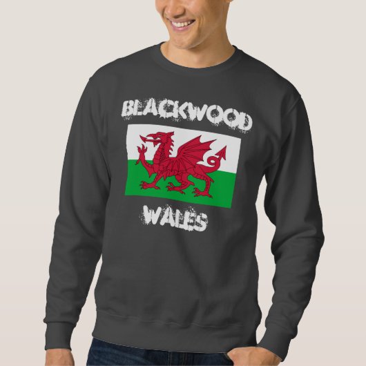 Blackwood, Wales mit walisischer Flagge Sweatshirt (Vorderseite)