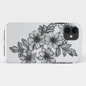 Blackwork Blumen-Telefon-Kasten Case-Mate iPhone Hülle (Rückseite (Horizontal))