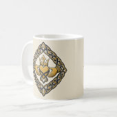 Blackwork Claddagh Kaffeetasse (Vorderseite Links)