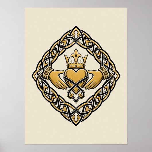 Blackwork Claddagh Poster (Vorne)