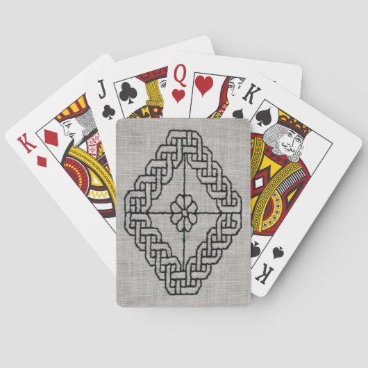 Blackwork embroidery playing cards spielkarten (Rückseite)