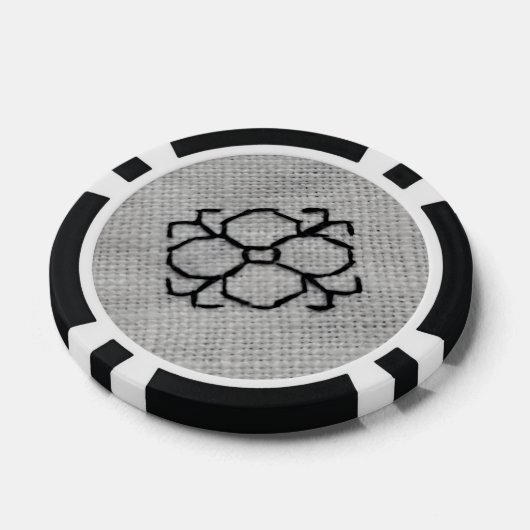 Blackwork embroidery poker chip (Einzeln)