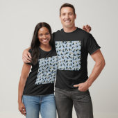 Blacky Catmomeow Blue Background T-Shirt (Unisex)