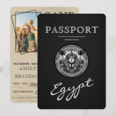 Blacl Egypt Passport Wedding Save the Date (Vorne/Hinten)