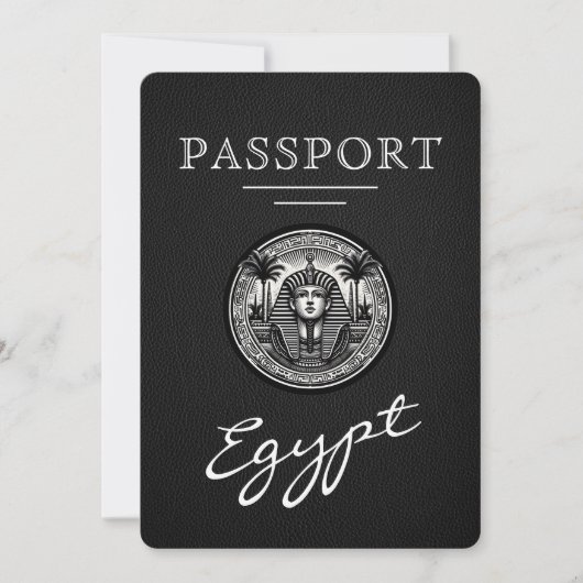 Blacl Egypt Passport Wedding Save the Date (Vorderseite)