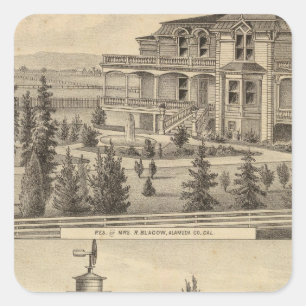 Blacow Wohnsitz, Bauernhof Quadratischer Aufkleber