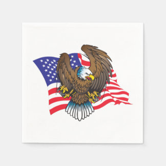 Blad Eagle und die amerikanische Flagge Serviette