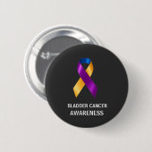 Bladder Cancer Awareness Merigold Ribbon Button (Vorne & Hinten)