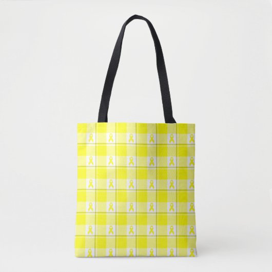 Bladder Cancer Awareness Plaid Tote Bag, Yellow Tasche (Vorderseite)