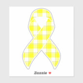 Bladder Cancer Awareness Plaid Yellow Ribbon Aufkleber (Blatt)