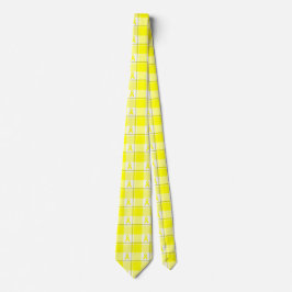 Bladder Cancer Awareness Plaid Yellow Ribbon Krawatte