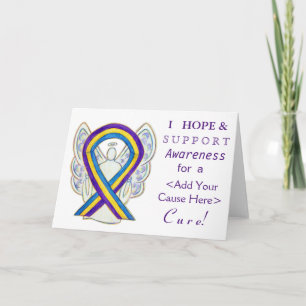 Bladder Cancer Awareness Ribbon Custom Angel Cards Feiertagskarte