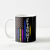 Bladder Cancer Flag Purple Yellow Blue Ribbon Awar Kaffeetasse (Links)