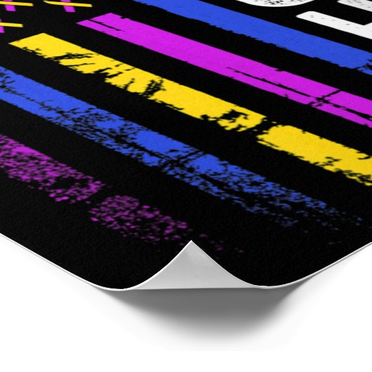 Bladder Cancer Flag Purple Yellow Blue Ribbon Awar Poster (Ecke)