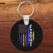 Bladder Cancer Flag Purple Yellow Blue Ribbon Awar Schlüsselanhänger (Vorderseite)